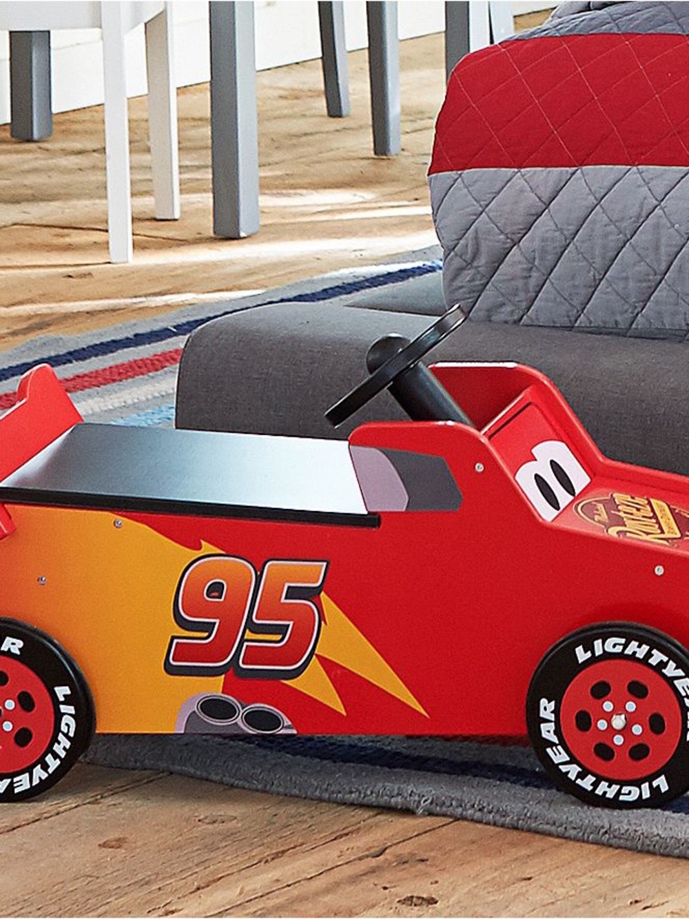 Pottery Barn Kids Red and Yellow Lightning Ride-On Car